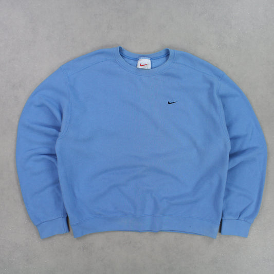 RARE 90s Nike Sweatshirt Blue - (S)