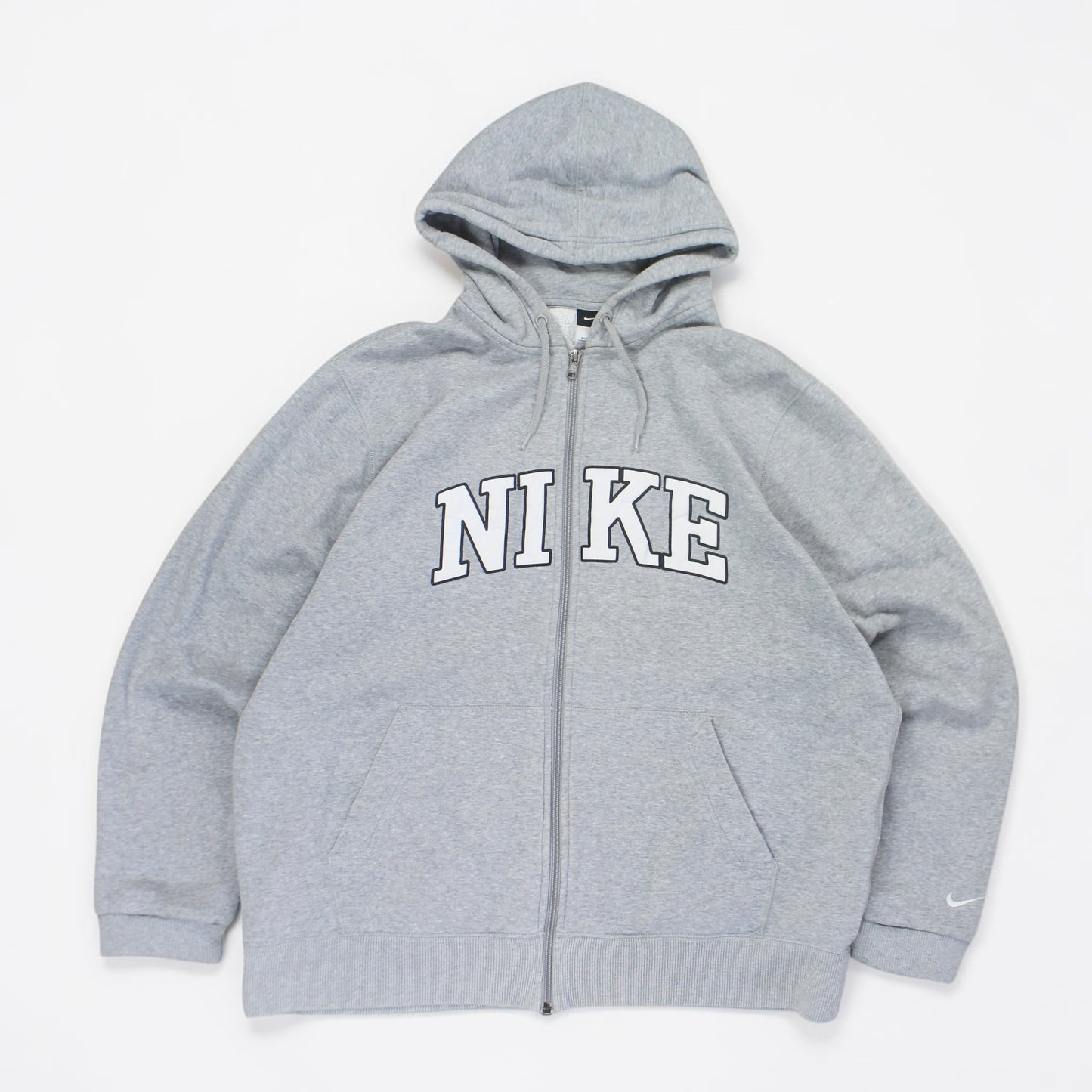 RARE 2000s Nike Zip Hoodie Grey - (M)
