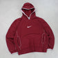 RARE 00s Nike Hoodie Burgundy - (M)