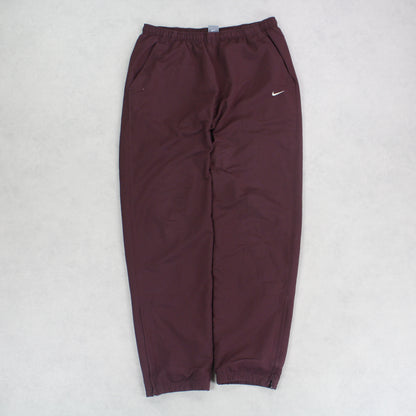 RARE Vintage 00s Nike Trackpants Burgundy - (L)