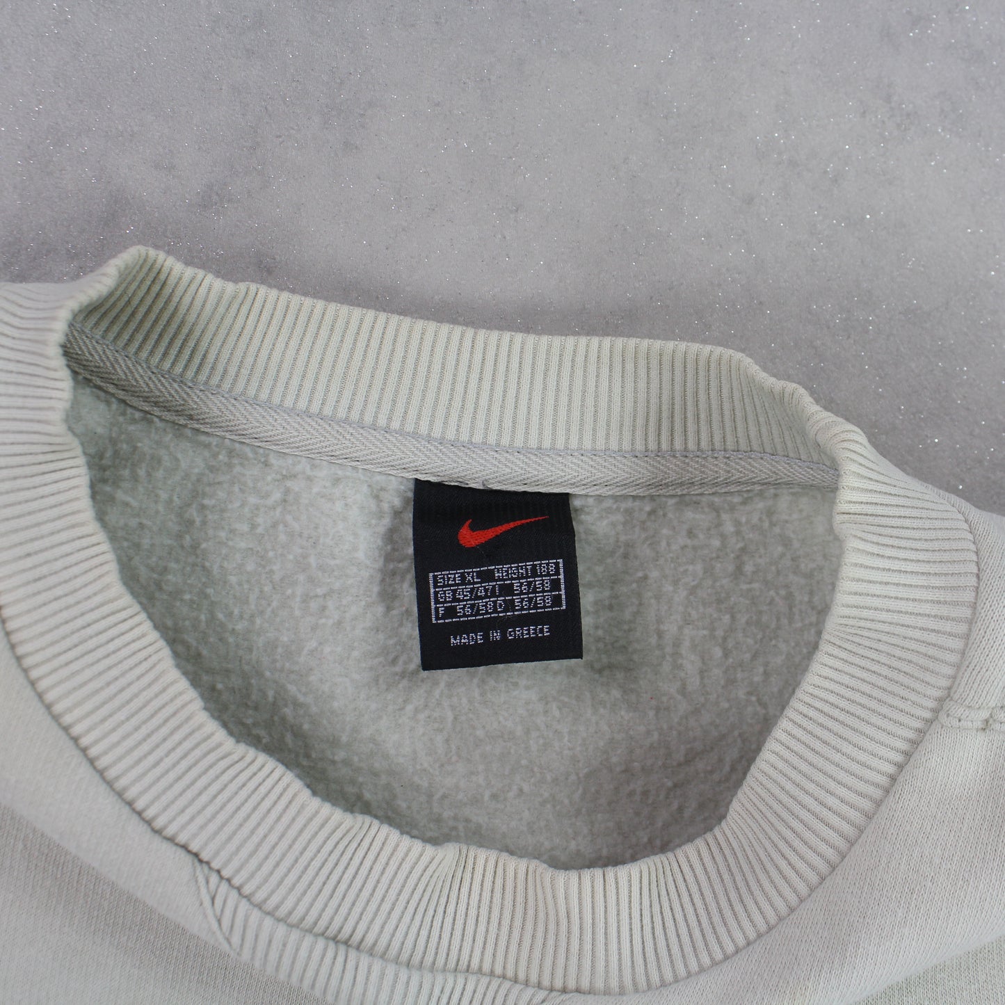 RARE 90s Nike Swoosh Sweatshirt Cream - (XL)