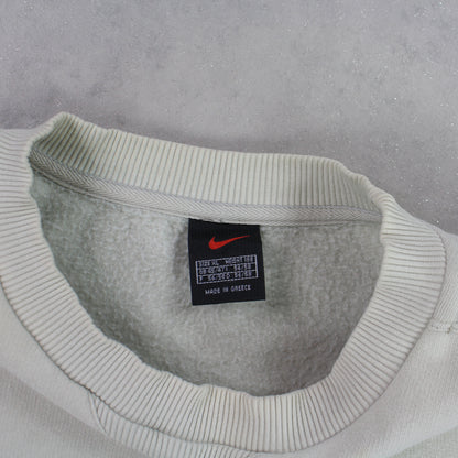 RARE 90s Nike Swoosh Sweatshirt Cream - (XL)