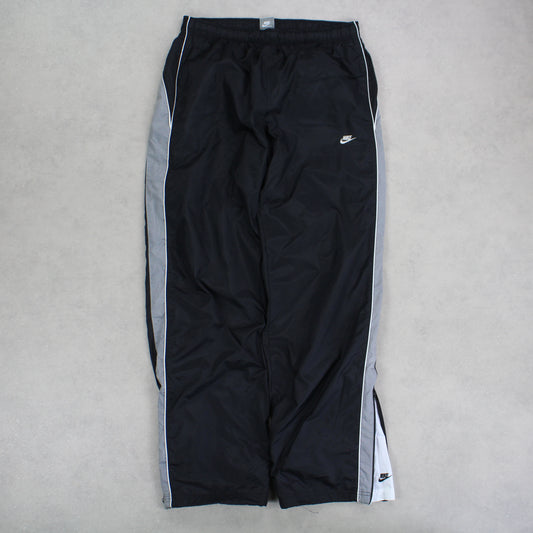 RARE 00s Nike Baggy Trackpants Black - (L)