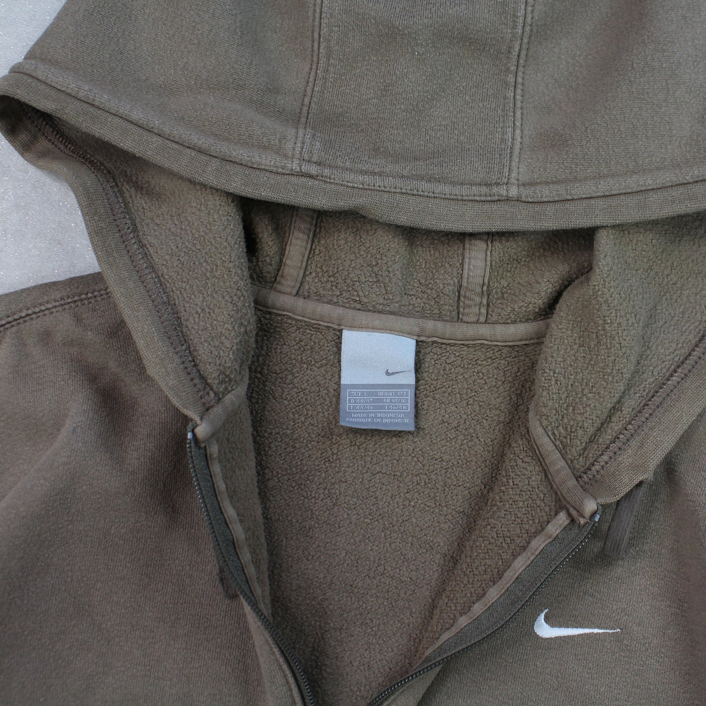 RARE 00s Nike Zip Up Hoodie Brown - (S)