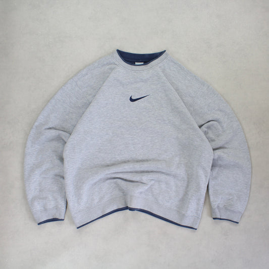 RARE 2000s Heavyweight Nike Sweatshirt Grey - (L)