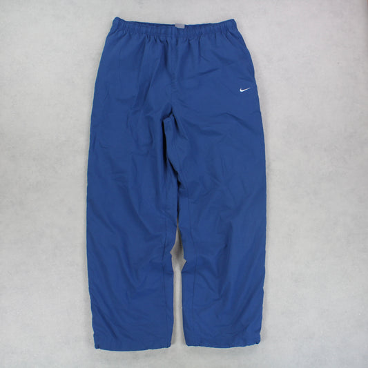 RARE 00s Baggy Nike Trackpants Blue - (XL)