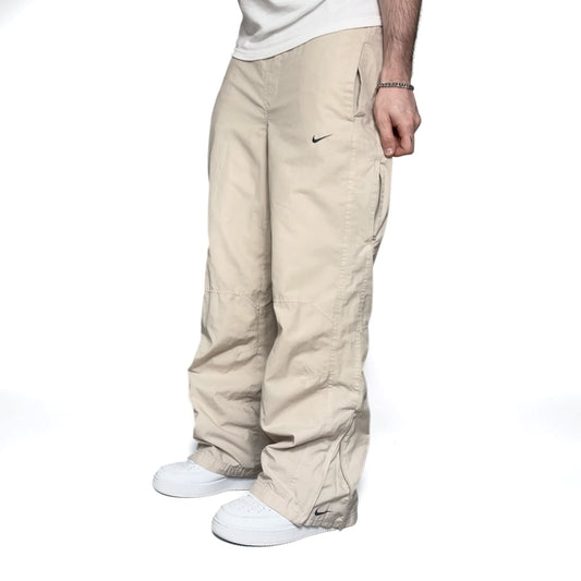 SUPER RARE 2000s Nike Trackpants Cream *PREMIUM* - (S)