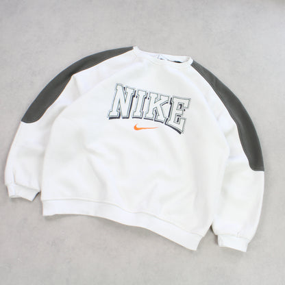 SUPER RARE Vintage 1990s Nike Spell Out Sweatshirt Cream - (M)