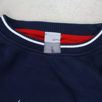 RARE 2000s Nike Swoosh Sweatshirt Navy - (L)