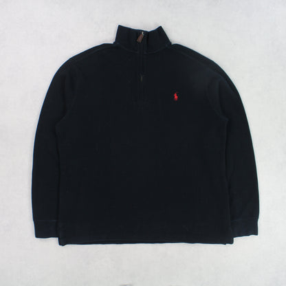 Vintage Ralph Lauren 1/4 Zip Jumper Black - (S)