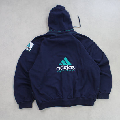 SUPER RARE Vintage 1990s Adidas EQT Hoodie Navy - (M)