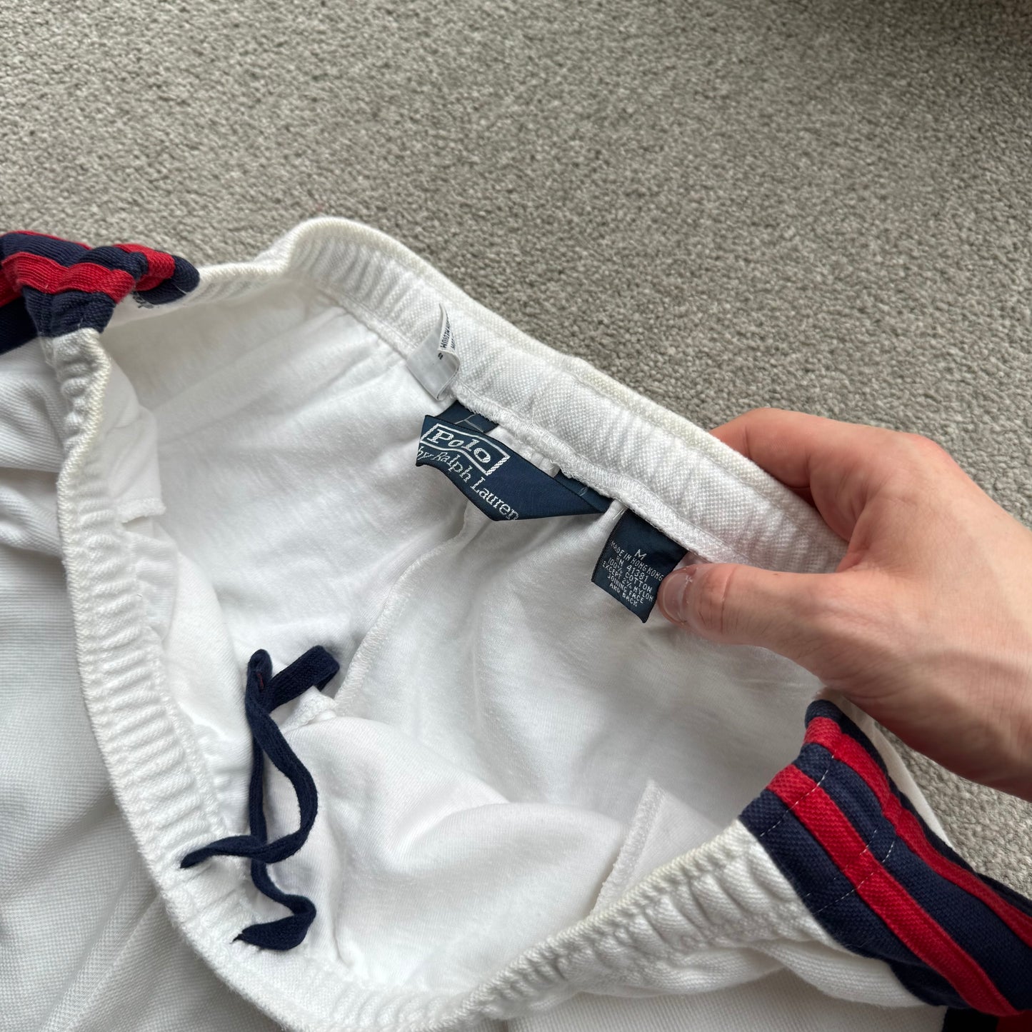 SUPER RARE 2000s Polo Ralph Lauren Joggers White - (M)