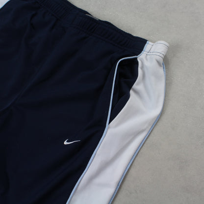 RARE 2000s Nike Short Leg Trackpants Navy - (M)