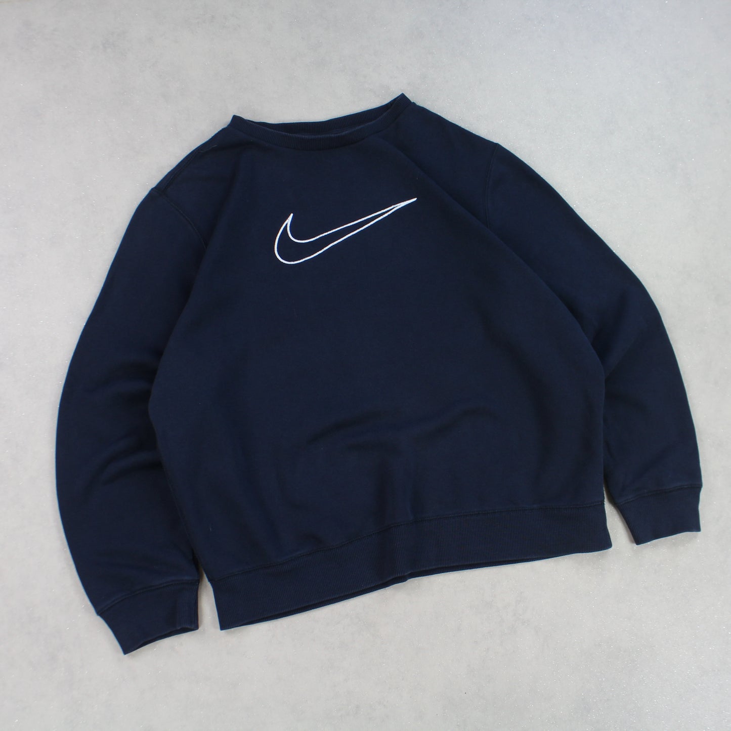 RARE 00s Nike Swoosh Sweatshirt Navy - (L)