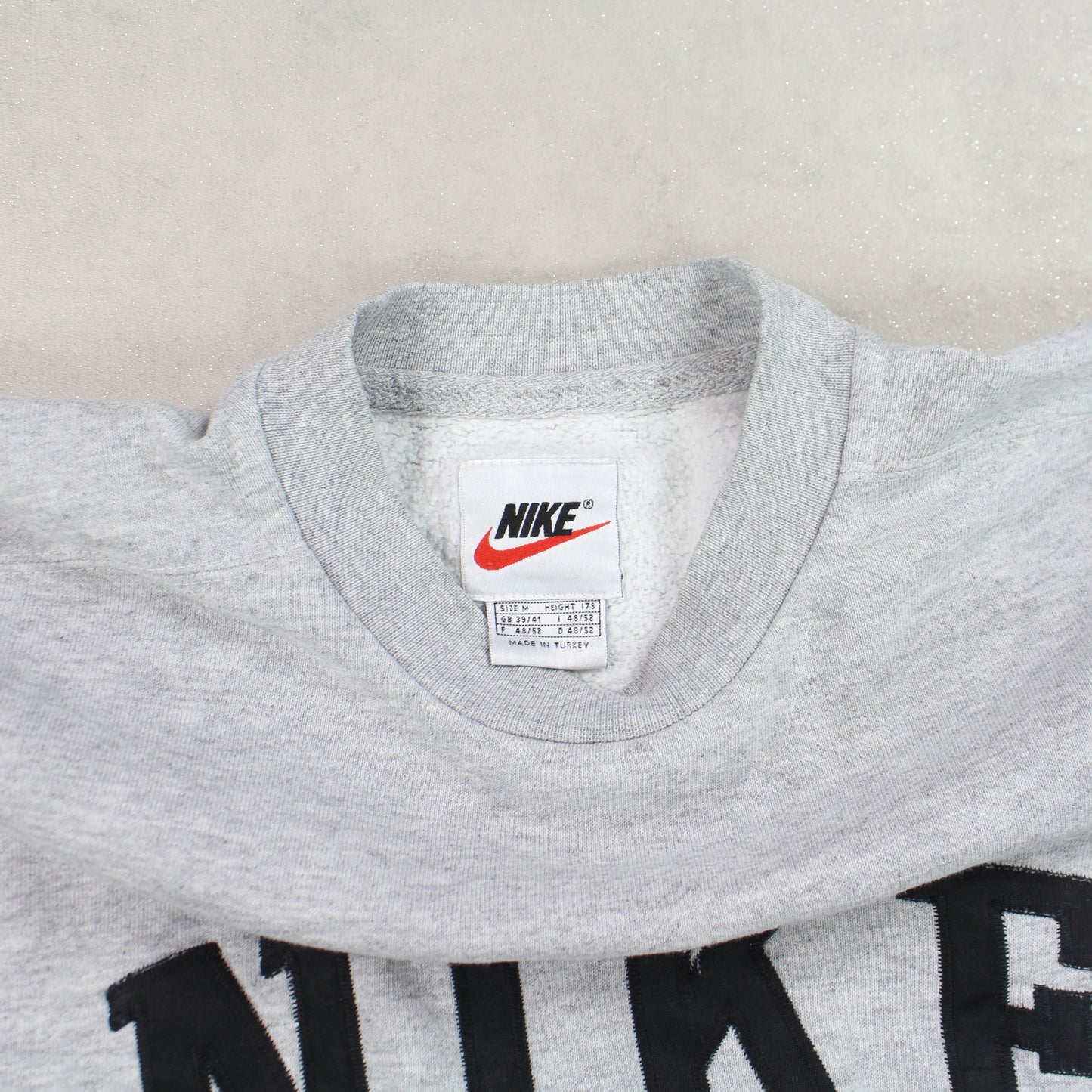 RARE Vintage 1990s Nike Spell Out Sweatshirt Grey - (S)