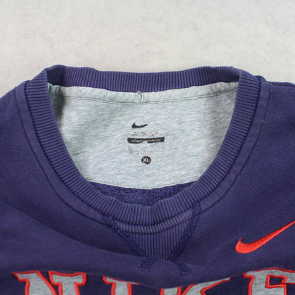 RARE Vintage 00s Nike Spell Out Sweatshirt Purple - (XS)