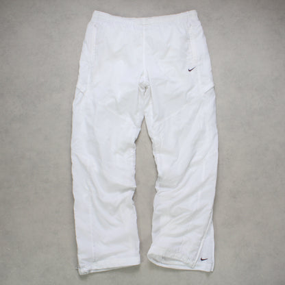 SUPER RARE 2000s Nike Trackpants White - (L)