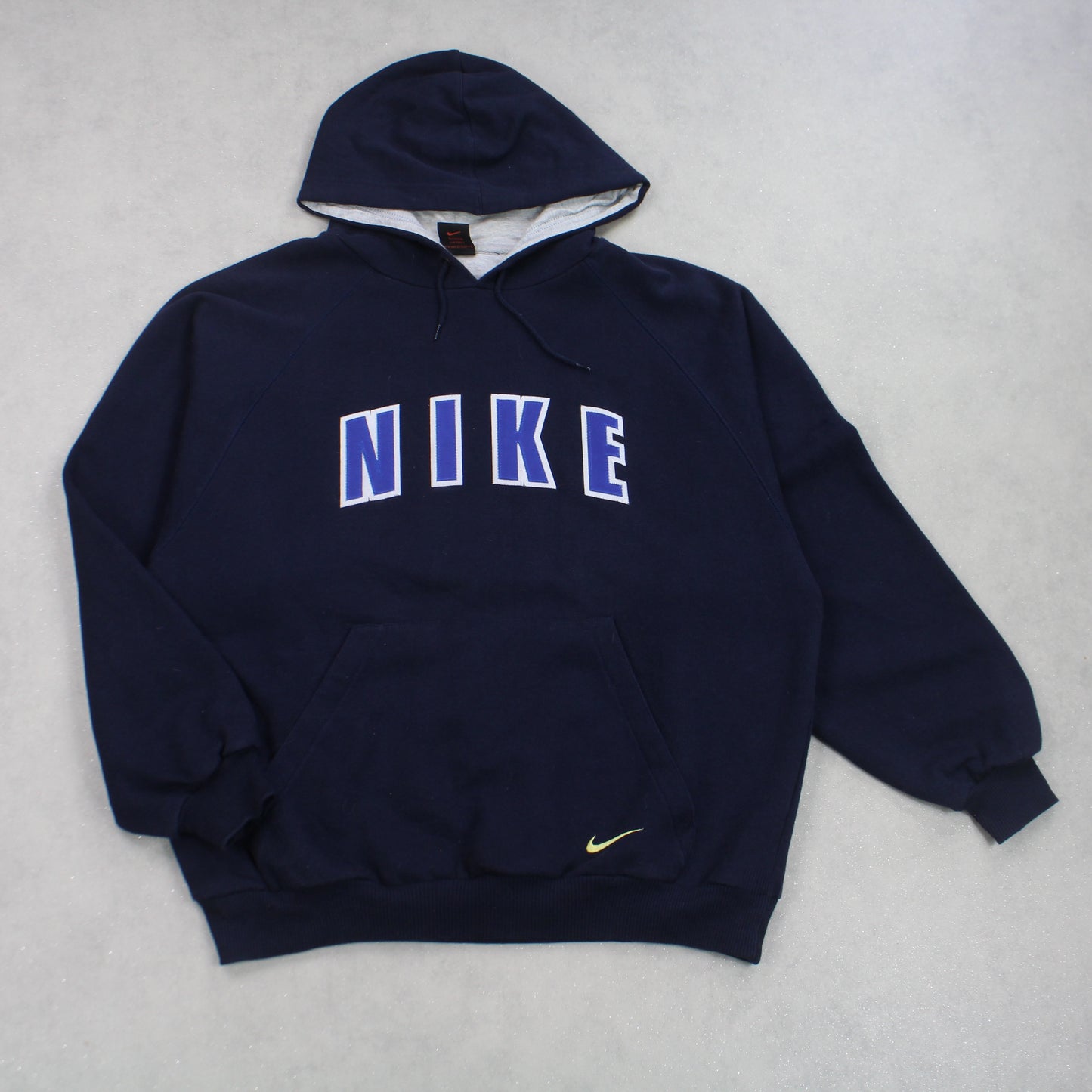 SUPER RARE Vintage 1990s Nike Spell Out Hoodie Navy - (M)