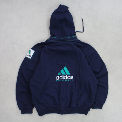 SUPER RARE Vintage 1990s Adidas EQT Hoodie Navy - (M)