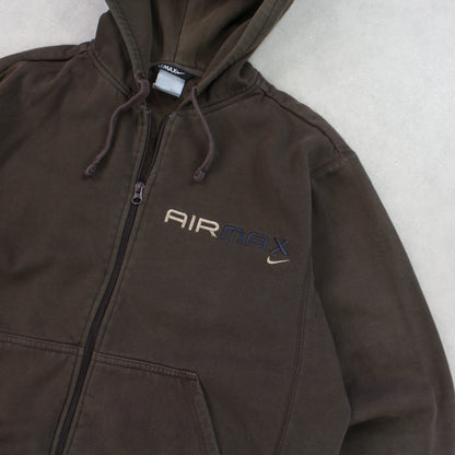 VERY RARE 00s Nike Air Max Zip Up Hoodie Brown - (M)