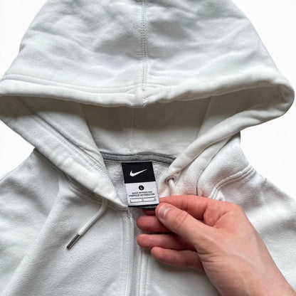 RARE 2000s Nike Zip Hoodie White - (L)