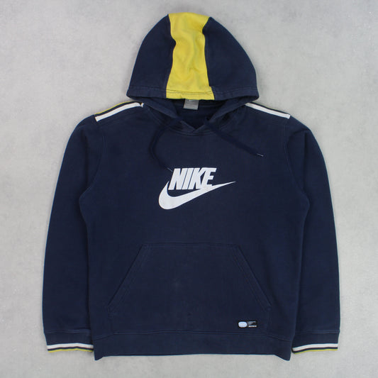 RARE Vintage 00s Nike Spell Out Hoodie Navy - (S)