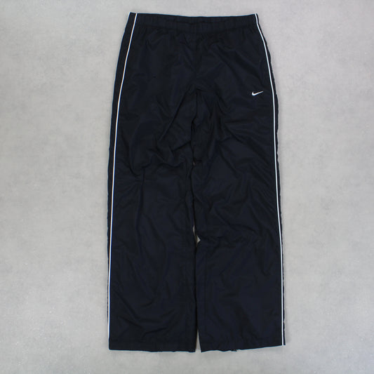 RARE 00s Nike Baggy Trackpants Black - (M)