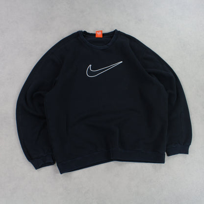 RARE 00s Nike Sweatshirt Black - (L)