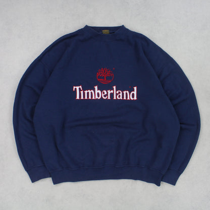 RARE Vintage 1990s Timberland Spell Out Sweatshirt Navy - (L)