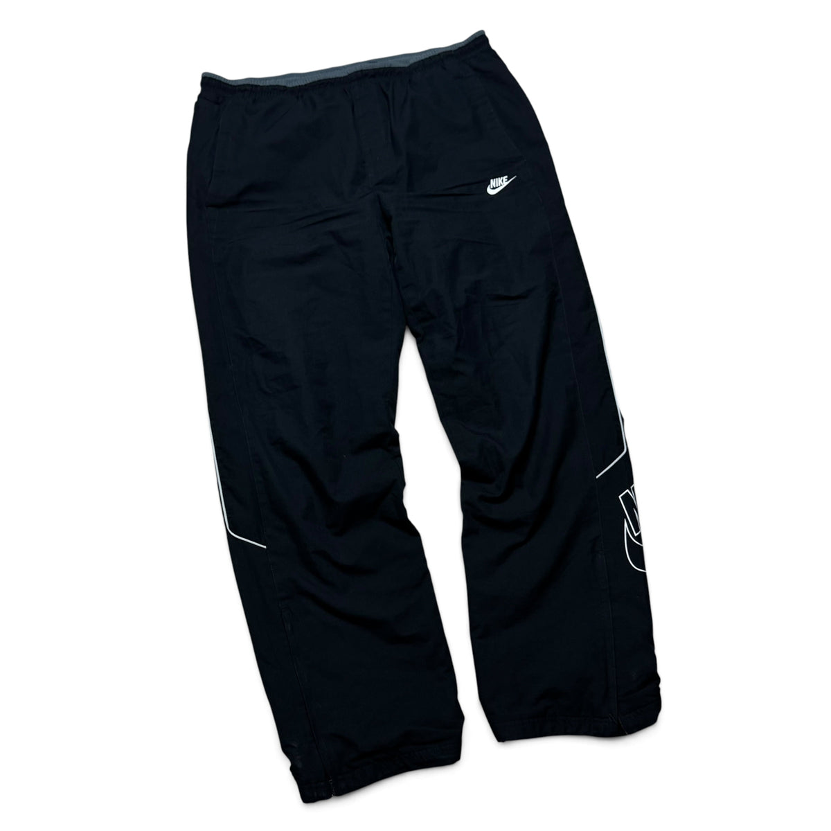 RARE 2000s Baggy Nike Trackpants Black - (XL)