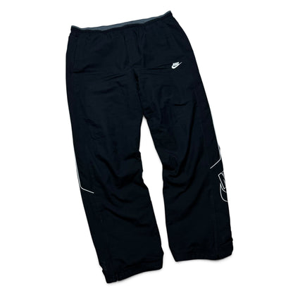 RARE 2000s Baggy Nike Trackpants Black - (XL)