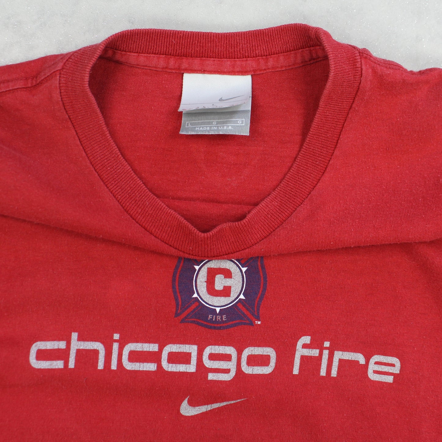 RARE Vintage 00s Nike Chicago Fire T-Shirt Red - (M)