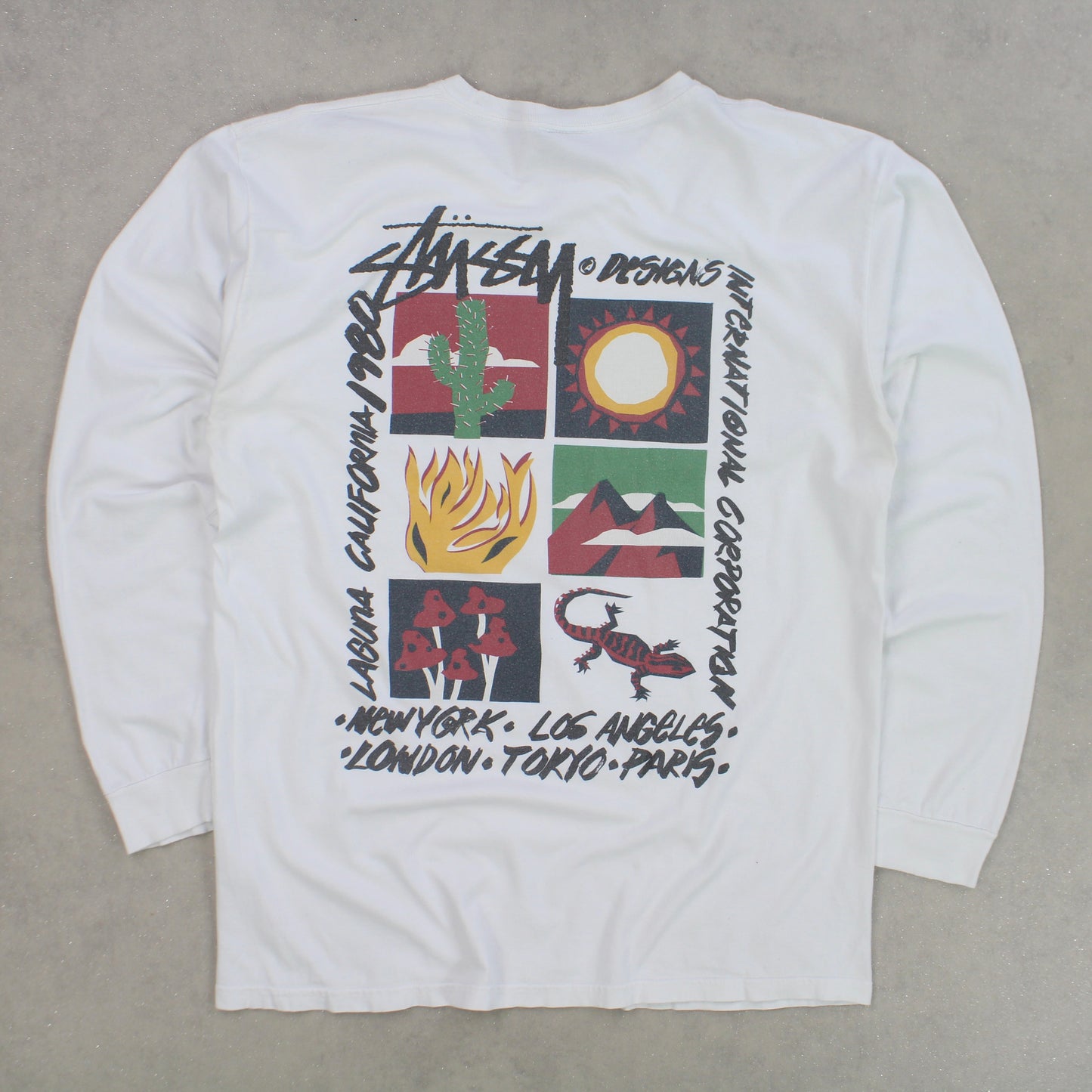 RARE Stüssy Long Sleeve T-Shirt White - (L)