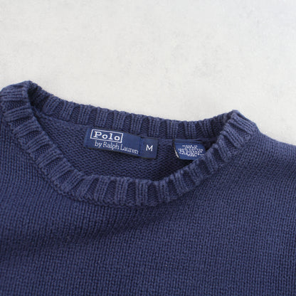 Vintage Ralph Lauren Knitted Jumper Navy - (XS)