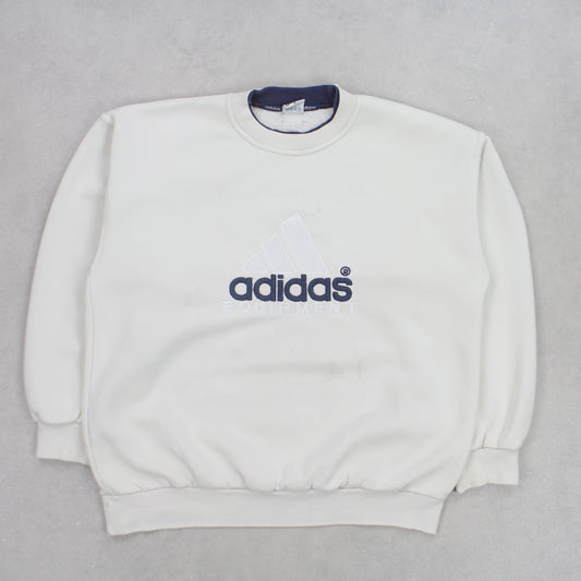 RARE Vintage 1990s Adidas EQT Sweatshirt Cream - (M)