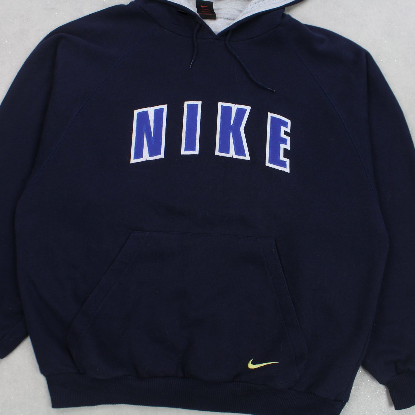 SUPER RARE Vintage 1990s Nike Spell Out Hoodie Navy - (M)