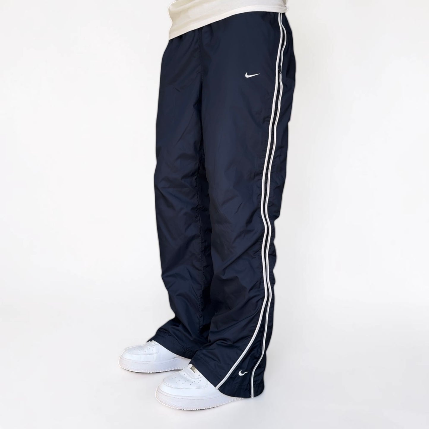 SUPER RARE 2000s Baggy Nike Trackpants Navy - (S)
