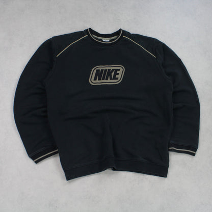 RARE Vintage 00s Nike Swoosh Sweatshirt Black - (L)