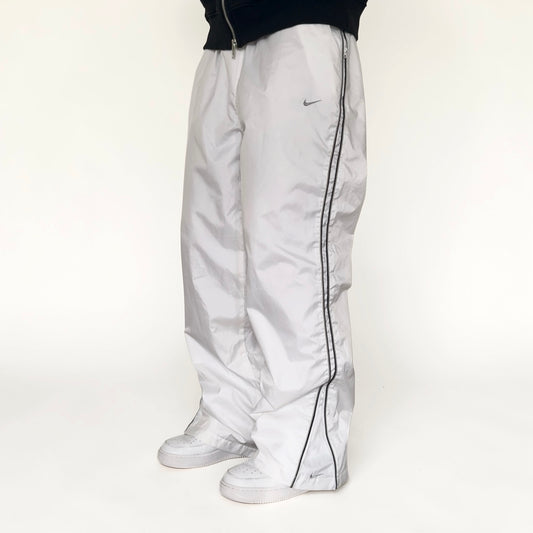 SUPER RARE 2000s Baggy Nike Trackpants White *PREMIUM* - (L)