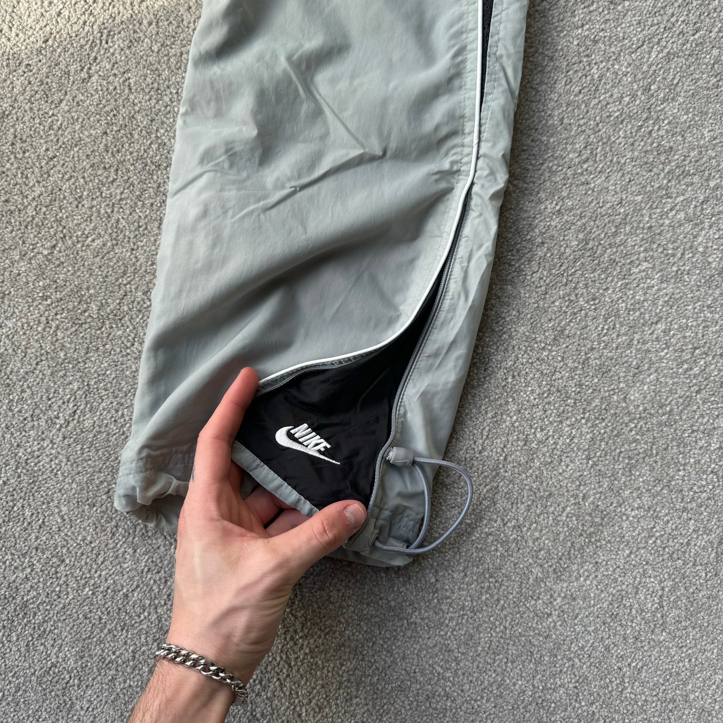 SUPER RARE 2000s Nike Trackpants Grey - (S)