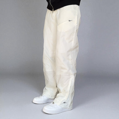 SUPER RARE 2000s Nike Trackpants White - (L)