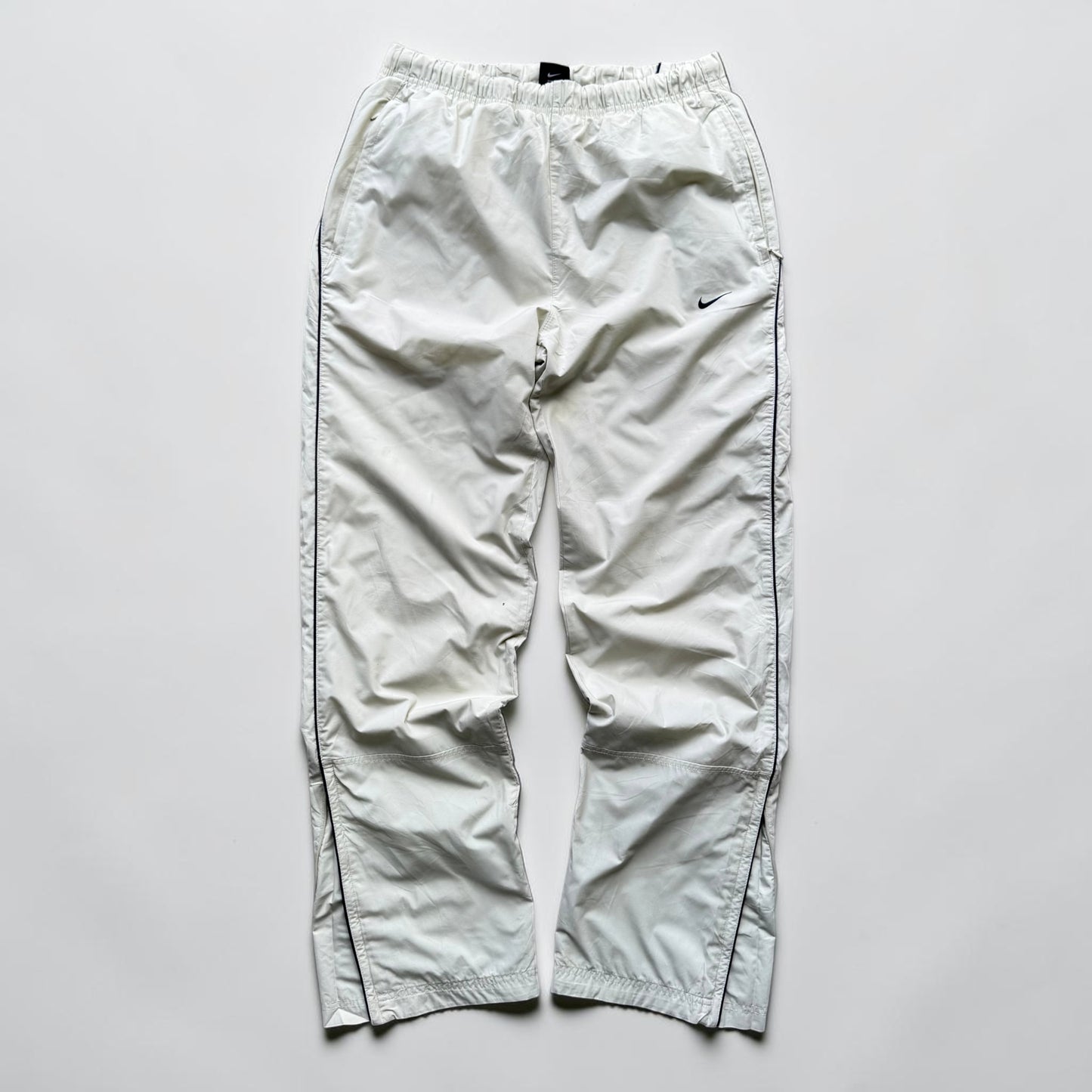 RARE 2000s Nike Trackpants Cream - (S)
