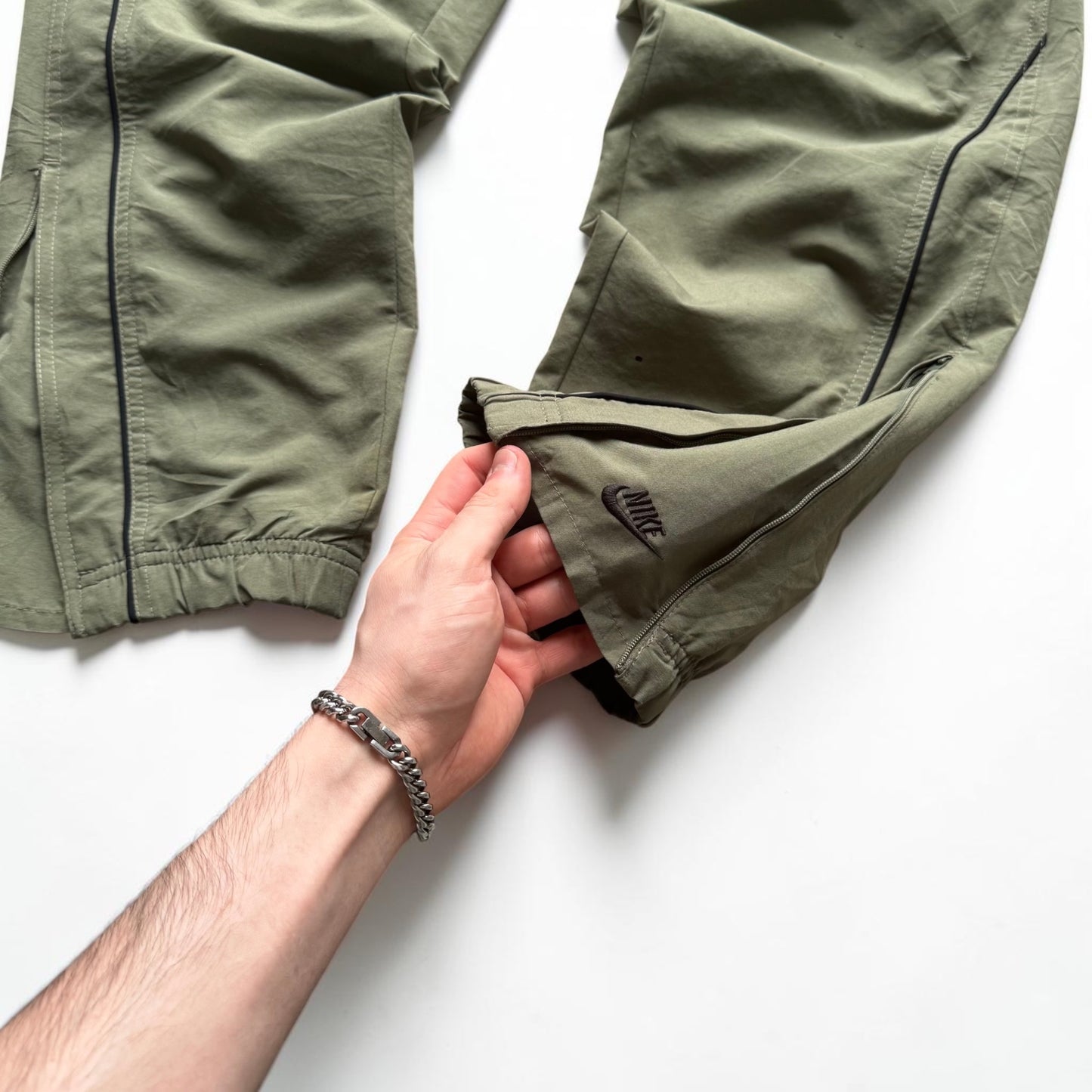 SUPER RARE 2000s Nike Trackpants Green - (S)