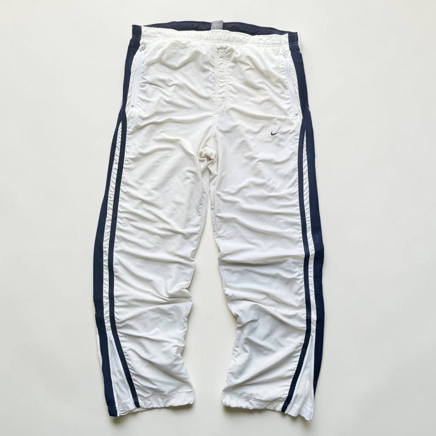 RARE 2000s Baggy Nike Trackpants White *PREMIUM* - (XL)