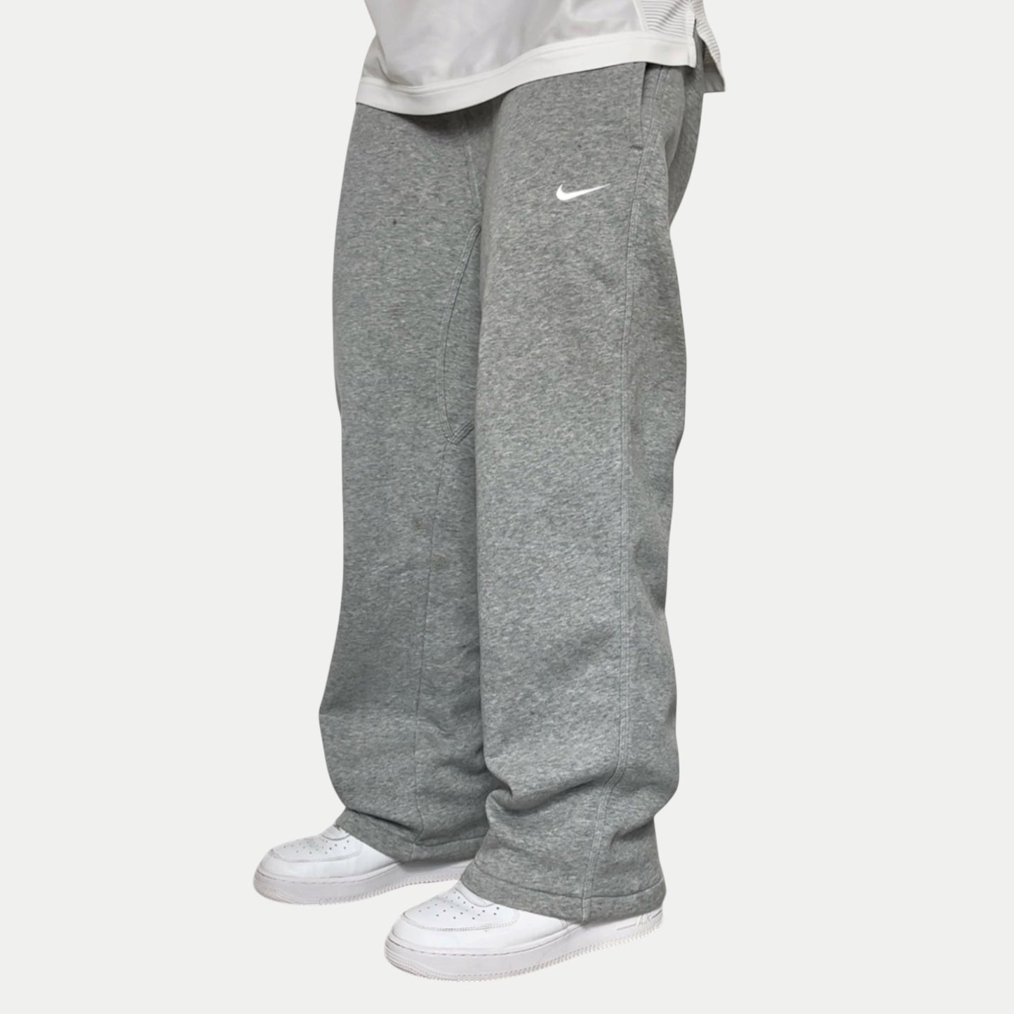 RARE Wide Leg Nike Joggers Grey - (L)