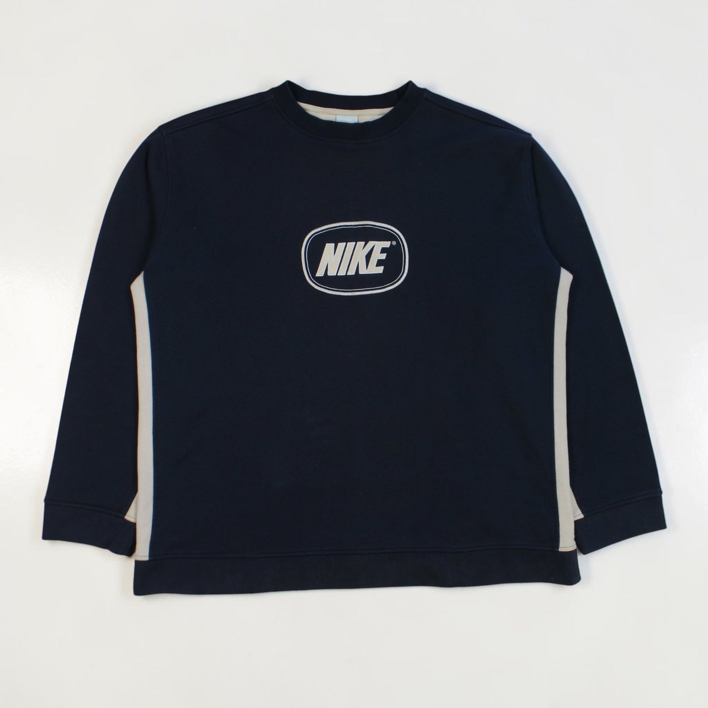 RARE 2000s Nike Swoosh Sweatshirt Navy - (L)