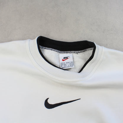 SUPER RARE Vintage 1990s Nike Swoosh Sweatshirt White - (M)