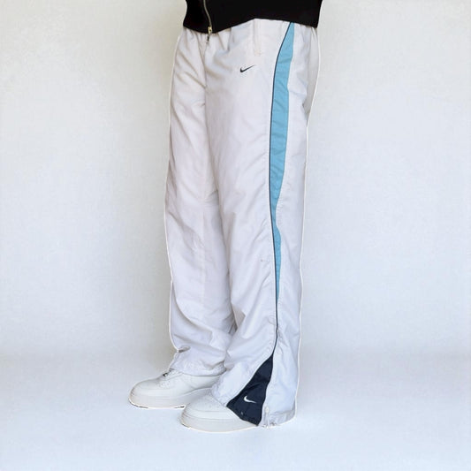 SUPER RARE 2000s Nike Trackpants White - (L)