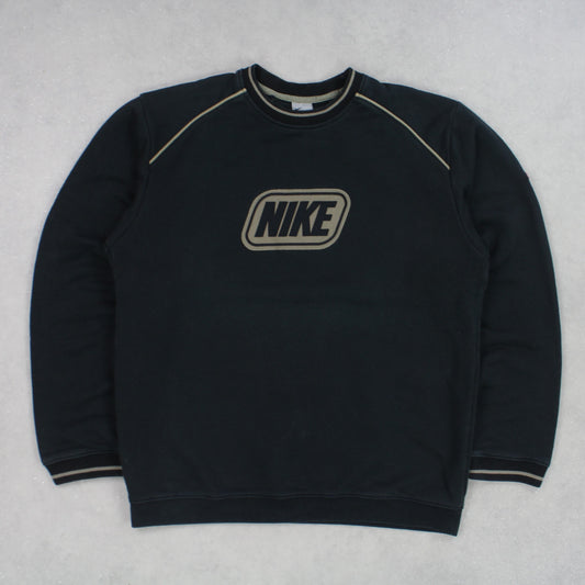 RARE Vintage 00s Nike Swoosh Sweatshirt Black - (L)