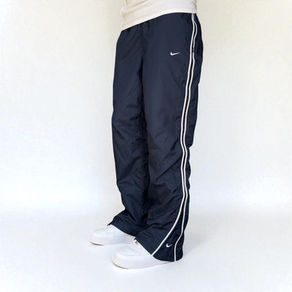 SUPER RARE 2000s Baggy Nike Trackpants Navy - (S)